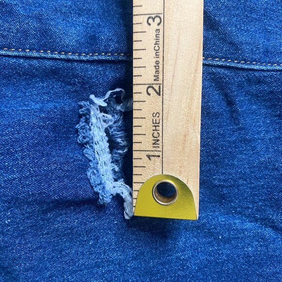 AG ADRIANO GOLDSCHMIED Denim Crop Overalls Women 16W Blue‎ Distressed - Picture 15 of 16